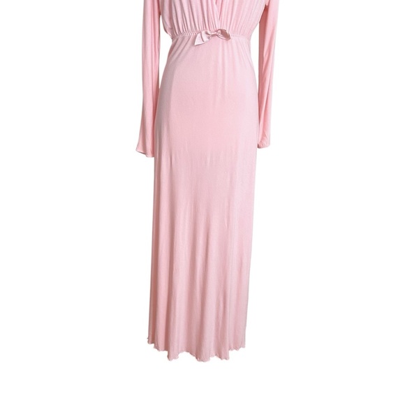 I. MAGNIN Vintage 1970s Pink Modal Maxi Night Dress – Loungewear Glam Size Small - Picture 4 of 16